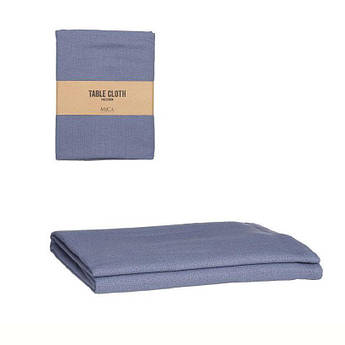 Скатертина з бавовни однотонна в синьому кольорі прямокутної форми Villia Edelman