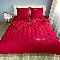Готовий комплект сатинової постільної білизни високої якості Євро розміру