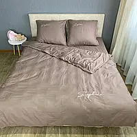 Готовий комплект сатинової постільної білизни високої якості Євро розміру