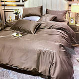 Готовий комплект сатинової постільної білизни високої якості Євро розміру, фото 3