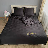Готовий двоспальний комплект сатинової постільної білизни високої якості Розмір 2.0, фото 2