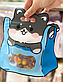Пакет подарунковий дитячий з ручкою собака в блакитній сумці фігурний для солодощів із зіп застібкою zip 25х26х5 см, фото 5
