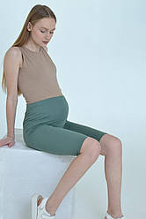 Велосипедки для вагітних бавовняний трикотаж Anabel олива (розміри: 42-56)