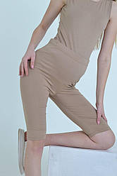 Велосипедки для вагітних бавовняний трикотаж Anabel бежеві (розміри: 42-56)