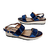 Босоніжки сині біла тракторна танкетка розмір 37 38 39, фото 9