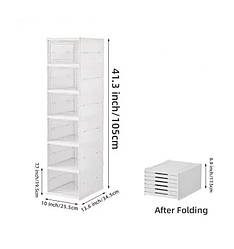 Пластикова полиця для взуття Shoe Rack на 6 рівнів 25*34*105 см