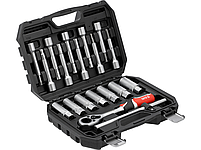 Ключі для кріплення амортизаторів з нарізною тріскачкою, 19 предметів YATO YT-06282, фото 4