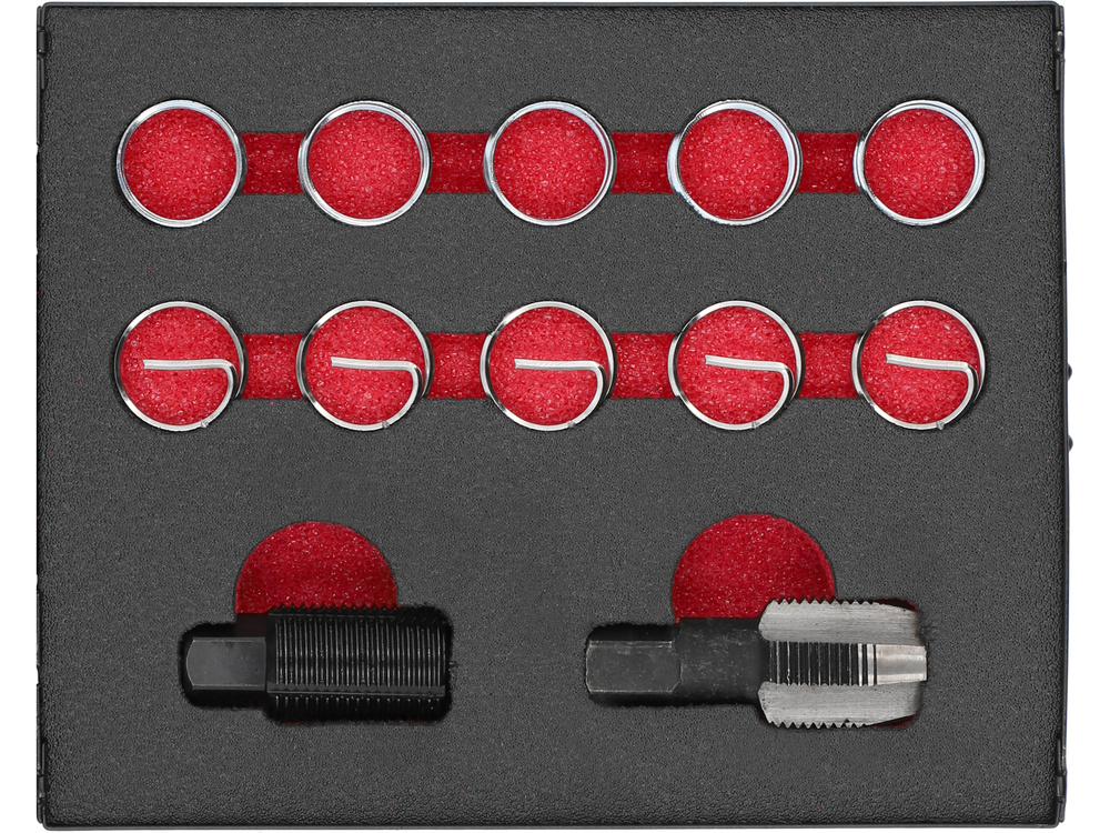 Комплект для ремонту різьби лямбда-зонда, 12 елементів YATO YT-17562, фото 1