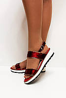 Жіночі червоні босоніжки на танкетці 36 37 38 39