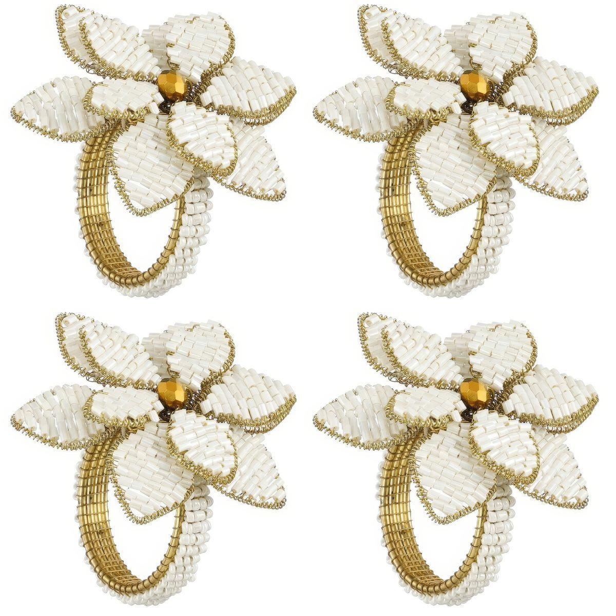 Набір із 4 тримачів для серветок «Квітка срібна» Edelman, фото 1