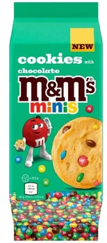 Печиво з драже M&M's Minis Milk Chocolate Cookies 180 г Великобританія