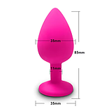 Рожева втулка для стимуляції ануса 8 см, Анальна пробка з камнем, інтимні іграшки для секса анала, фото 3