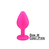 Рожева втулка для стимуляції ануса 8 см, Анальна пробка з камнем, інтимні іграшки для секса анала, фото 4