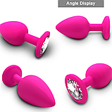 Рожева втулка для стимуляції ануса 8 см, Анальна пробка з камнем, інтимні іграшки для секса анала, фото 8