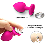 Фіолетова анальна пробка з силікону 9 см з каменем, велика втулка стимулятор для анальних ігор, Інтимні іграшк, фото 10