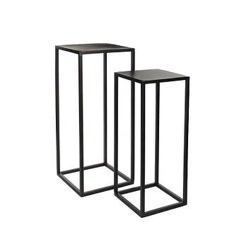 Набір із 2-х металевих чорних металевих столів у стилі лофт Goa Edelman