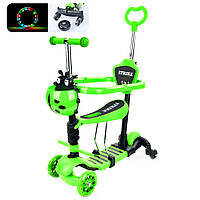 Дитячий самокат біговел iTrike 5в1 JR 3-101-GR, зелений
