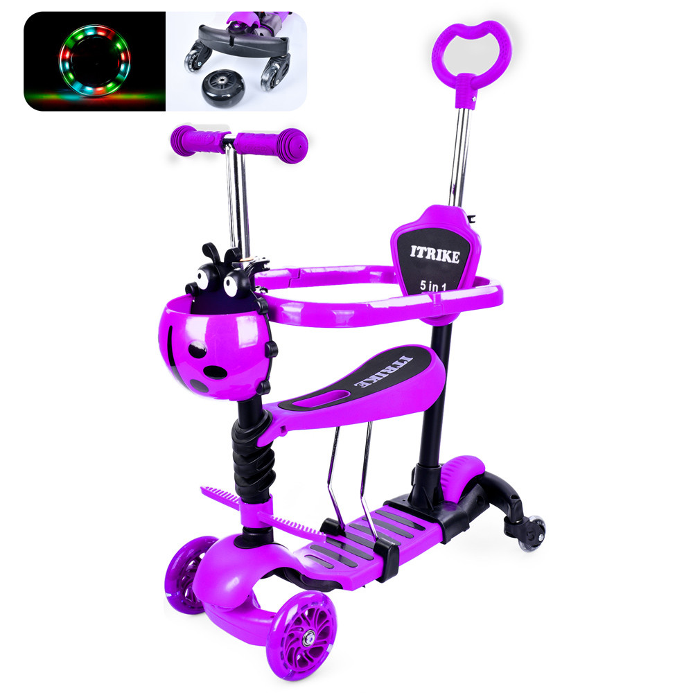 Дитячий самокат біговел iTrike 5в1 JR 3-101-V, фіолетовий, фото 1