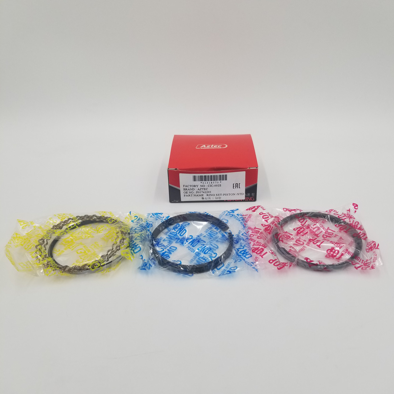 Кільця поршневі Ланос 1.5, Нексия (+0,5) AZTEC Корея 93742295