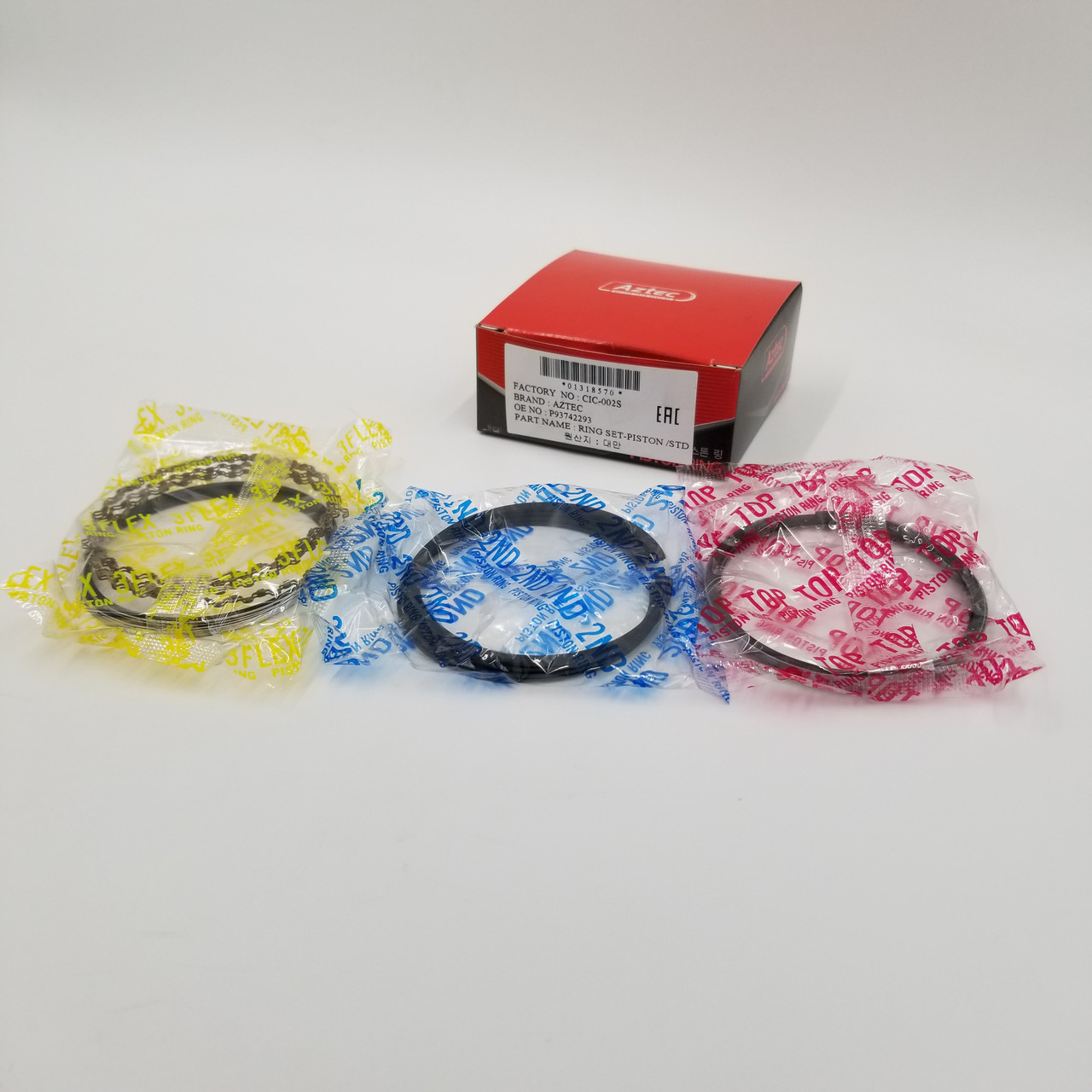 Кільця поршневі Ланос 1.6, Авео 1.6, Лачетті 1.6 (+0,5) AZTEC Корея 93740227