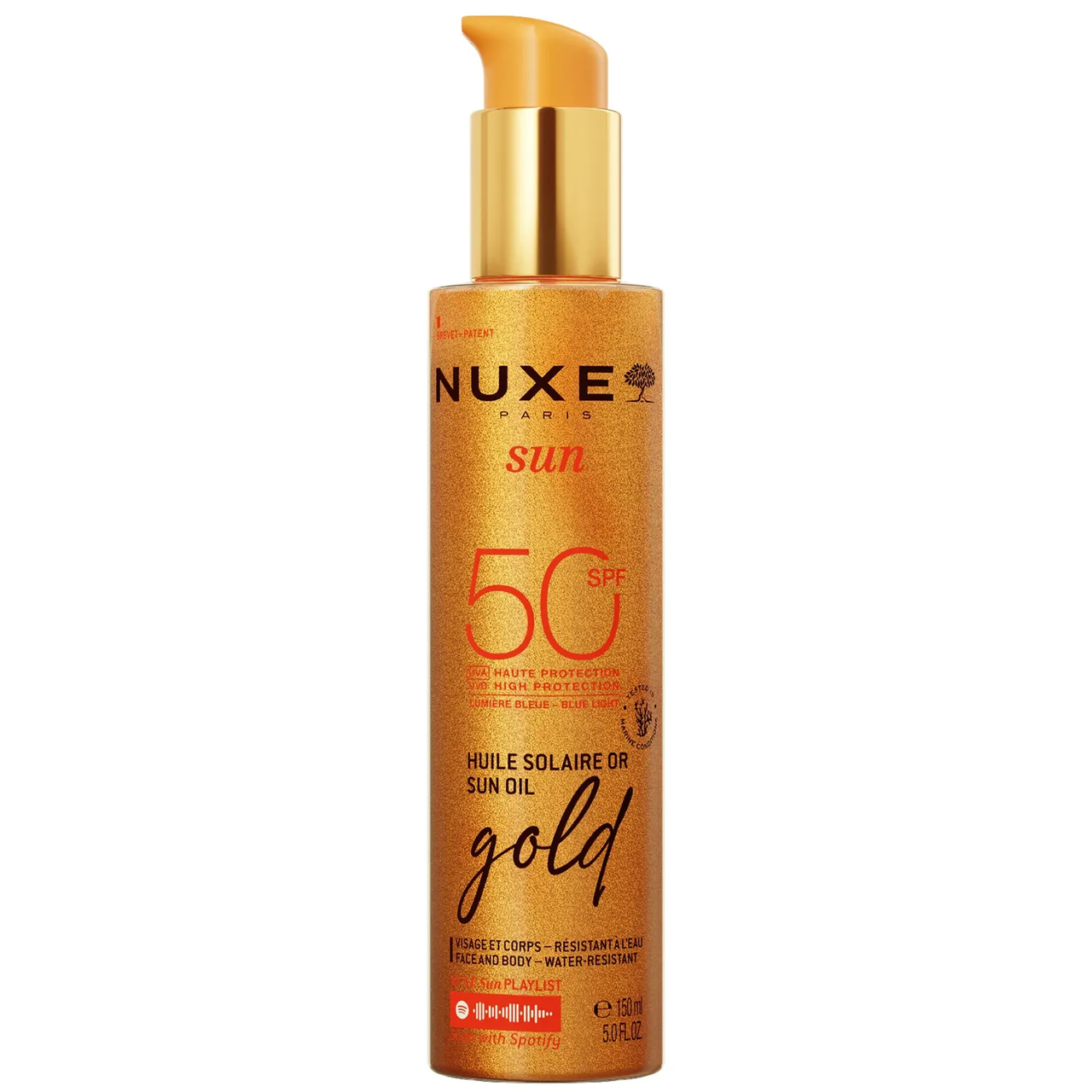 NUXE SUN Бронзуюча олія для засмаги Gold з високим ступенем захисту SPF50, 150 ml, фото 1