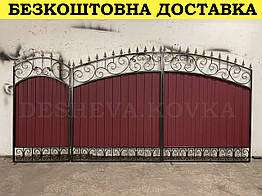 Ковані ворота з профнастилом