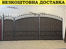Ковані ворота з профнастилом Код: А-0191