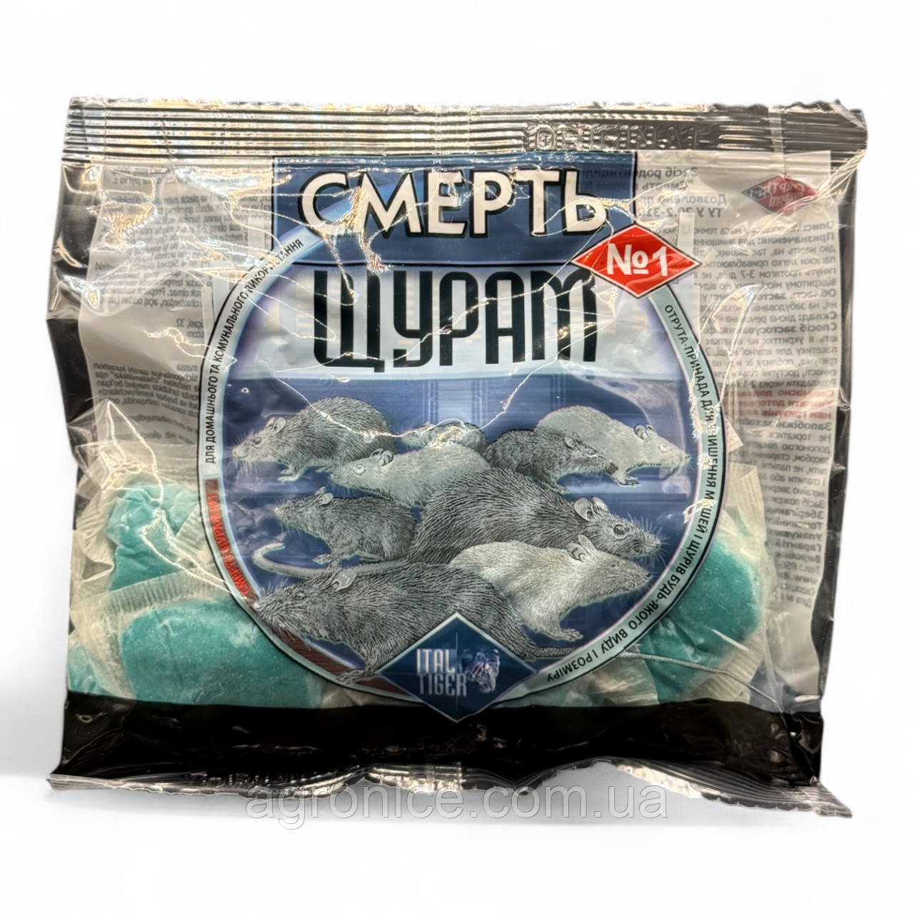 Родентицидний «Щуряча Смерть» №1 200 гр Тісто від щурів і мишей, фото 1