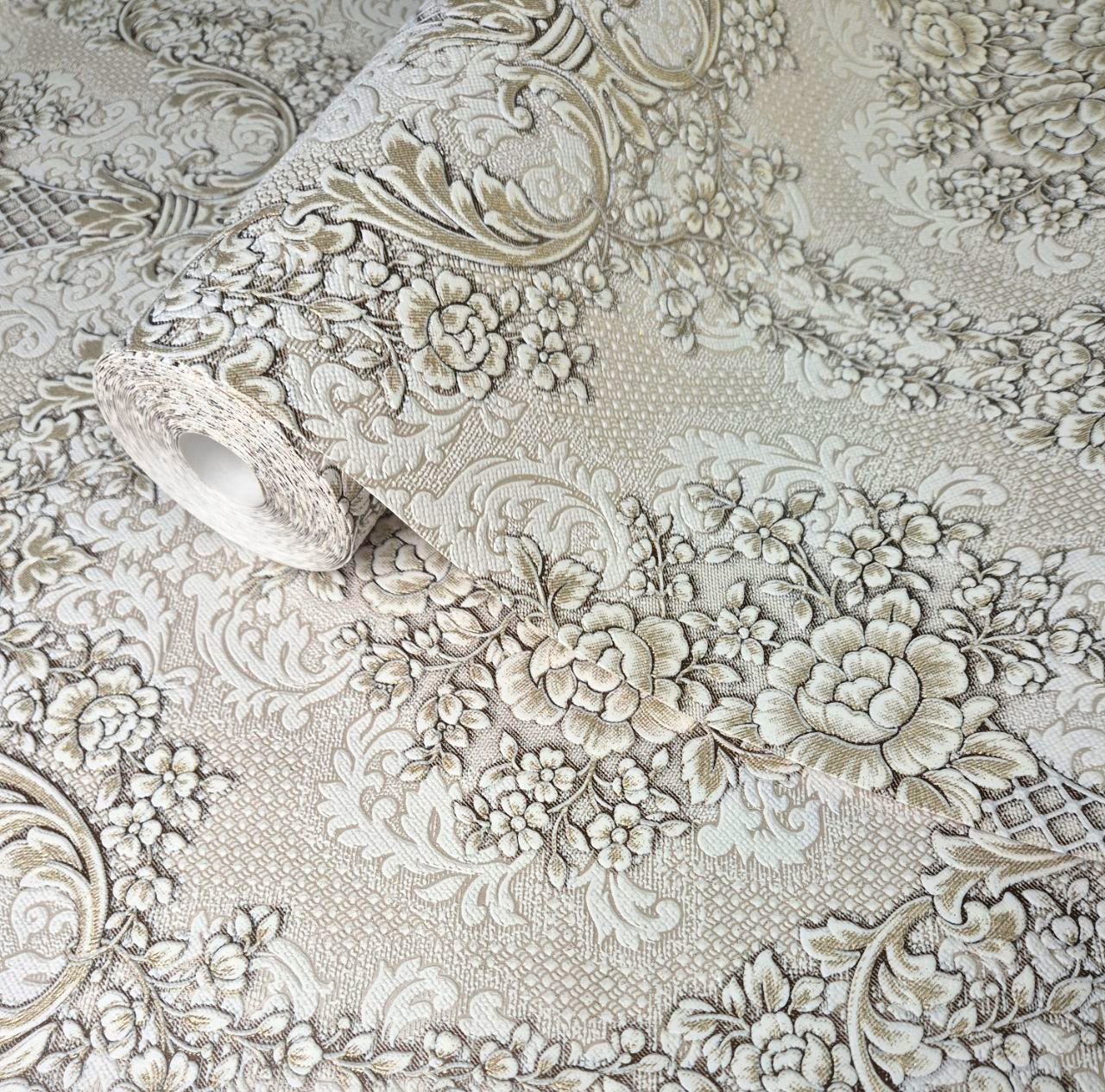 Шпалери вінілові 10 × 0.53 м 5766-05, класичні з орнаментом для спальні, вітальні, кабінету, фото 1