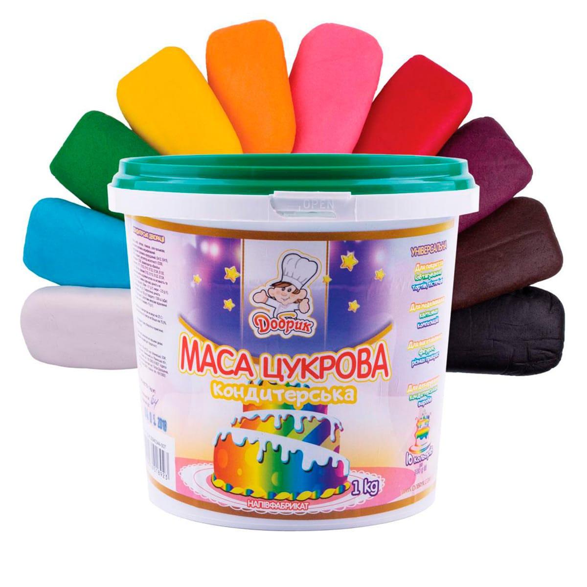 Мастика 10 цветов Добрик 1 кг