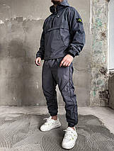 Спортивний сірий чоловічий костюм з плащівки STONE ISLAND, фото 5