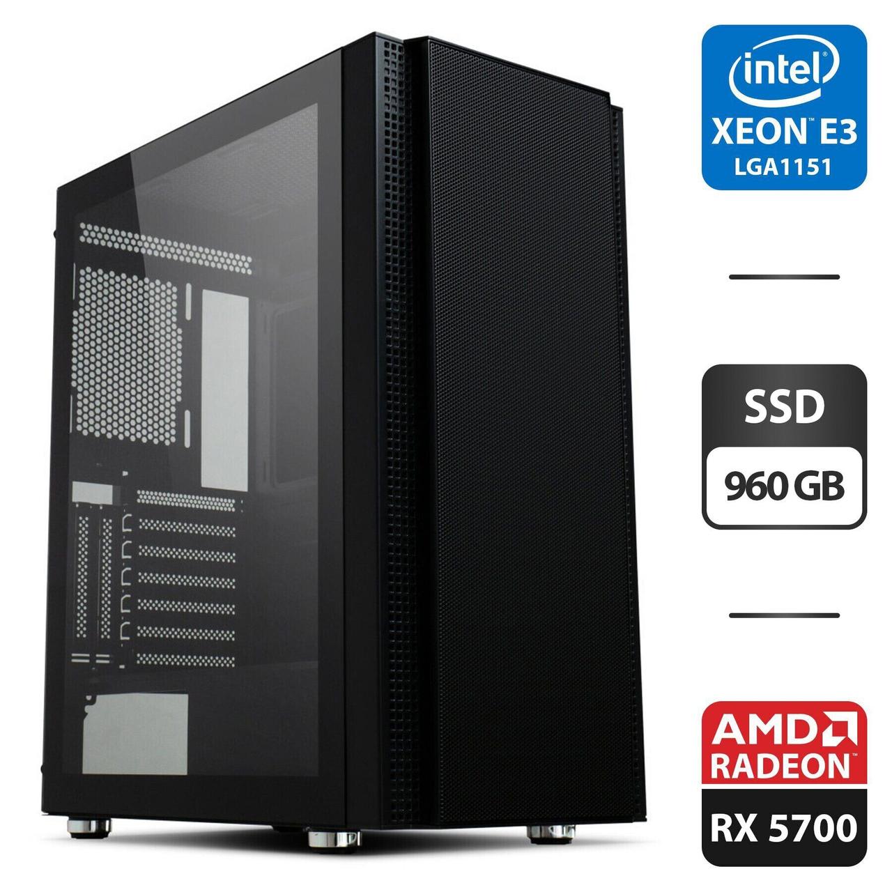 Ігровий ПК Vinga Tomcat MT/ Xeon E3-1240 v5/ 16 GB RAM/ 960 GB SSD/ Radeon RX 5700 8GB/ 1350W