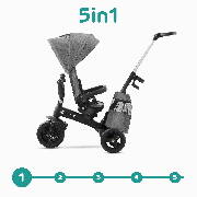 Триколісний велосипед Kinderkraft Easytwist Platinum Grey (KKRETWIGRY0000)