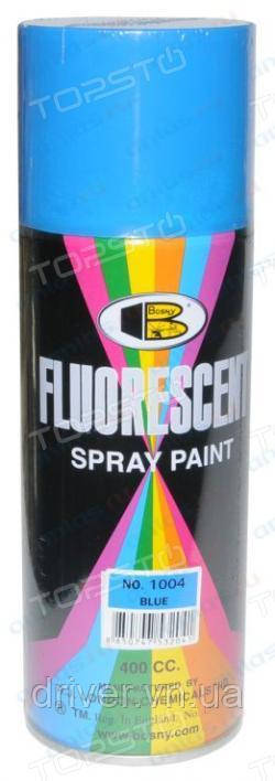 Фарба флуоресцентна 400ml "Bosny" синій №1004 (12шт/уп), фото 1