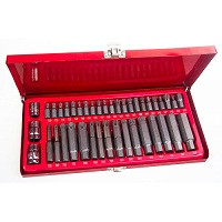 Набір біт 6гран і зірок 41од. (H6-19/T20-80/М5-16-кор/дл+3держ1/2-3/8) "Alloid" (НБ-3841) (мет.кейс), фото 1