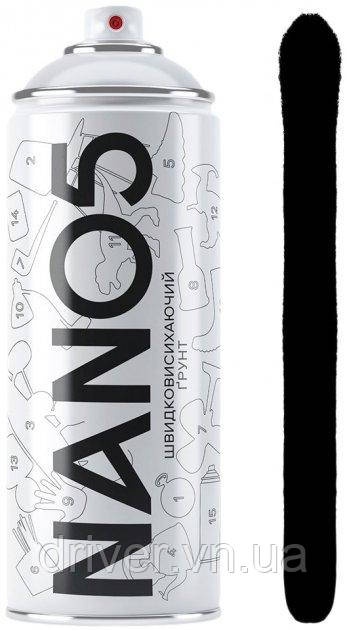 Фарба ґрунт чорний 400ml "Nano5" 86578 (12шт/уп), фото 1