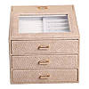 Скринька для прикрас з еко шкіри 3 яруси органайзер для ювелірних виробів HP-5-16CR, фото 5