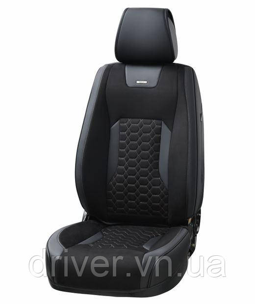 Чохли - Накидки сидіння Алькантара + Шкір. зам 3D "MONTANA" Чорні Beltex - BX87100, фото 1