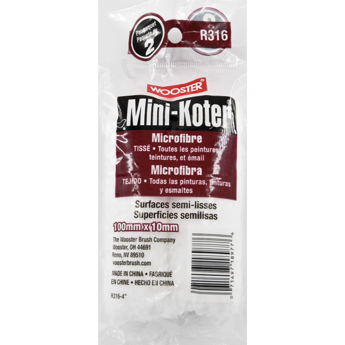 Комплект міні-валиків MICROFIBER MINI-KOTER (2шт в уп.). WOOSTER, фото 1
