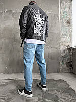 Шкіряна куртка косуха прес шкіра чоловіча коротка SHOP OP