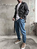 Шкіряна куртка косуха прес шкіра чоловіча коротка SHOP OP