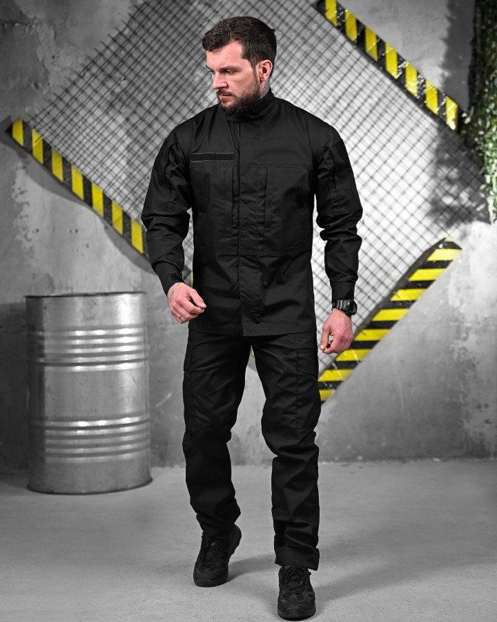 Костюм тактичний уставний Форма чорний для поліції з карманами ріп-стоп ENDER ДЛ6225 ТМ, фото 1