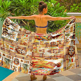 Парео пляжне з 3D принтом Echo of Africa 31178 80х150 см yL.