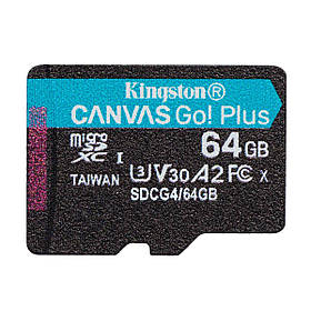 Карта пам'яті microSDXC (UHS-1 U3) Kingston Canvas Go! Plus 64Gb class 10 A2 V30 (R200MB/s) yL.