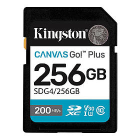 Карта пам'яті SDXC (UHS-1 U3) Kingston Canvas Go! Plus 256Gb class 10 A2 V30 (R200MB/s, W160MB/s) yL.