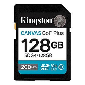 Карта пам'яті SDXC (UHS-1 U3) Kingston Canvas Go! Plus 128Gb class 10 A2 V30 (R200MB/s) yL.