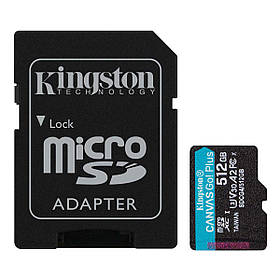 Карта пам'яті microSDXC (UHS-1 U3) Kingston Canvas Go! Plus 512Gb class 10 A2 V30 (R200MB/s, W-160MB/s) ly