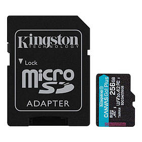 Карта пам'яті microSDXC (UHS-1 U3) Kingston Canvas Go! Plus 256Gb class 10 A2 V30 (R200MB/s, W-160MB/s) yL.