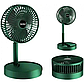 Вентилятор настільний три режими обдування, працює від акумулятора, заряджається через USB 32х16см, зелений, фото 2