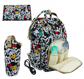Сумка-рюкзак для мами Disney 3 в 1 Baby GO + сумка+USB+карабіни+пеленальний матрацик